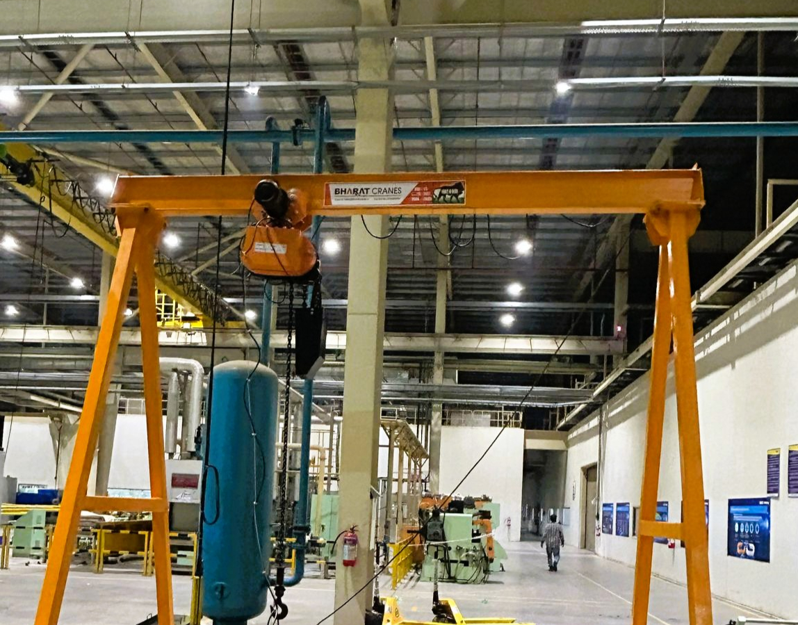 Portable Gantry Crane / Manually Operated Goliath Crane - Bharat Cranes, EOT Crane Manufacturer in Pune
